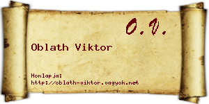 Oblath Viktor névjegykártya